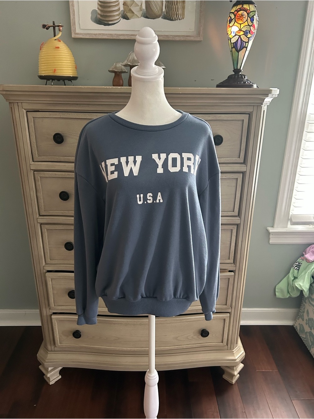 SHEIN Blue "New York U.S.A" Kids Sweatshirt